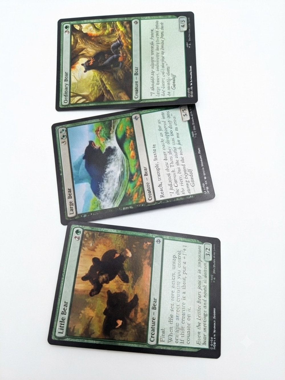 Green Bear Creature Trading Cards - Set of 3
